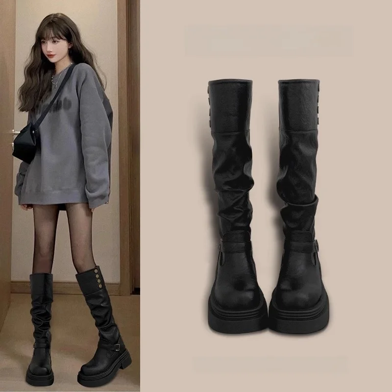 

Высокие сапоги Bla, женские высокие сапоги Thi Bot, новые летние высокие сапоги для похудения, рыцарские сапоги с толстыми ногами