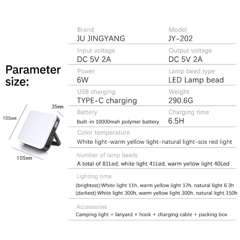 JUJINGYANG-lámpara colgante de mano LED multifuncional, recargable, portátil, asdsortion, Camping