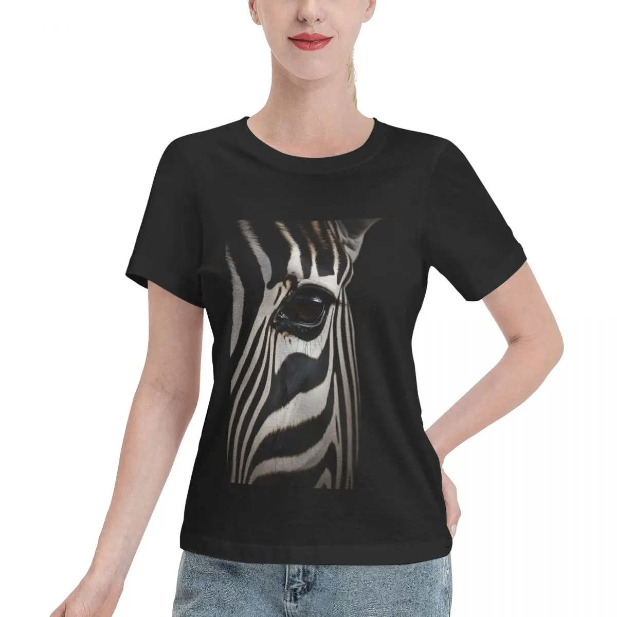 

Summer Woman Cotton T-Shirts Animal Face 3D Printed Short Sleeve Tees Fashion Female Clothes Comfortable Soft Street Tops