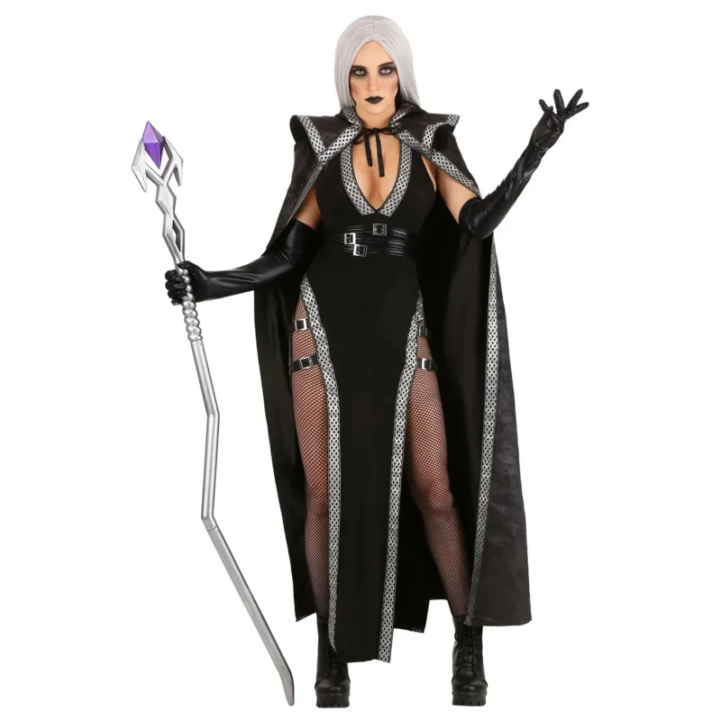 Halloween Witch Vampire Costumes for Women Adult Medieval Sorcerer Carnival Party Performance Drama Masquerade Clothing