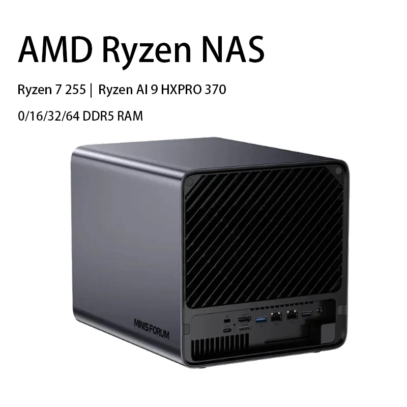 MINISFORUM N5 Pro Nas AMD Ryzen AI 9 HX PRO 370 DDR5 16GB 128GB 