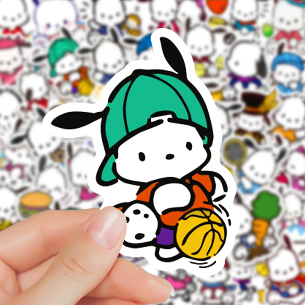 10/30/50 buah stiker estetika kulkas buku catatan dekorasi kartun Kawaii stiker Anime Pochacco Sanrio mainan anak-anak