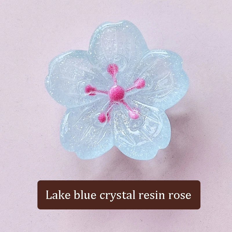 10Pcs Glitter Cherry Blossom Flowers Resin Jewelry Accessories Hairpin Hair Ring Jewelry Material DIY Appliques Phone Deco Part