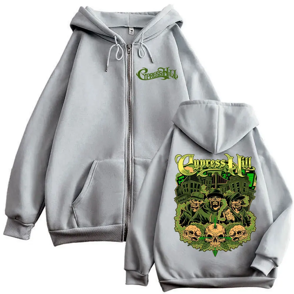 Limited Rapper Cypress Hill Skeleton Zipper Hoodie Men Women Hip Hop Fashion Oversized Zip Up Jacket Coat Male Casual Hoodies