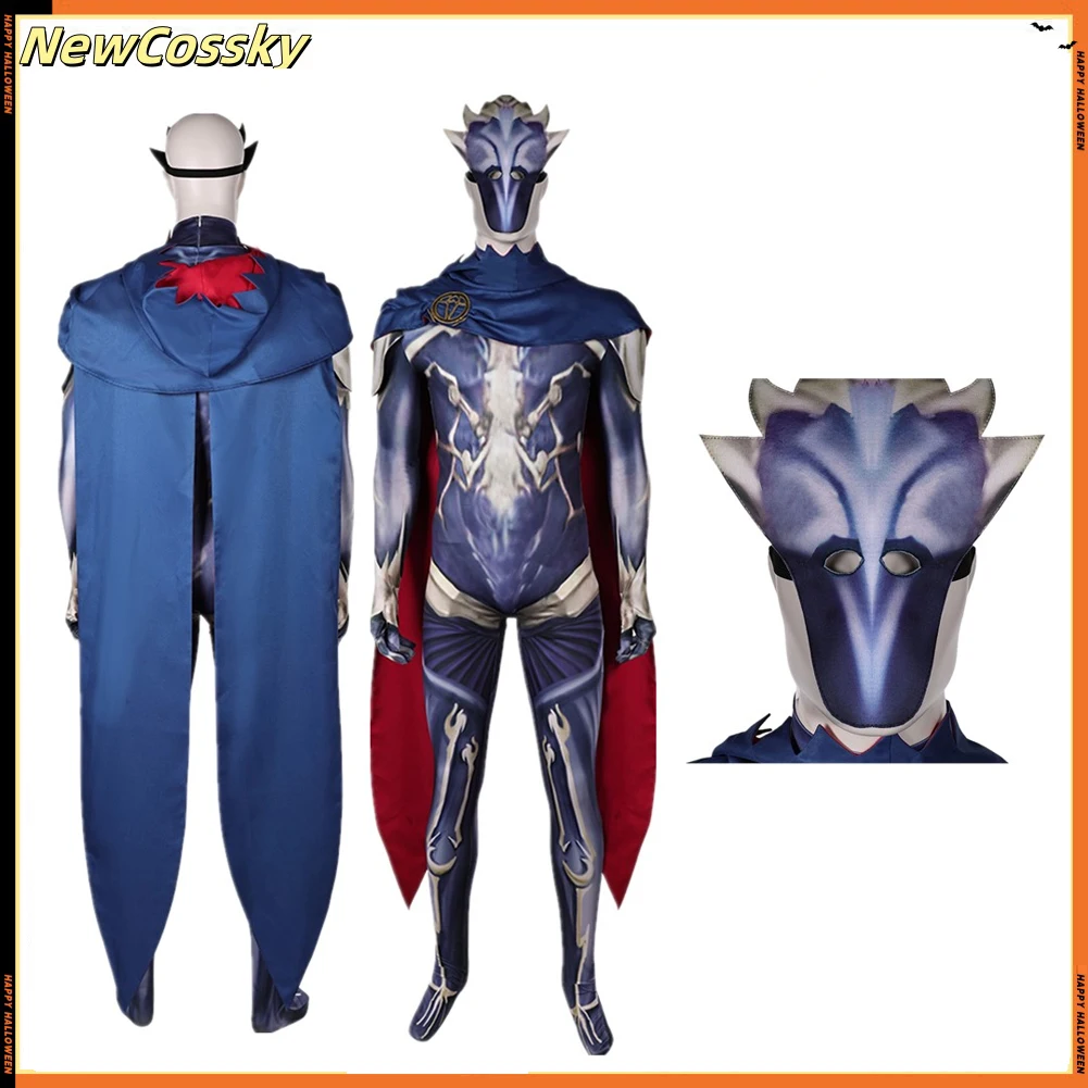 Arcano Viktor Cosplay LoL Roleplay Macacão Fantasia Adulto Homens Máscara Bodysuit Manto Roupas Halloween Carnaval Festa Terno