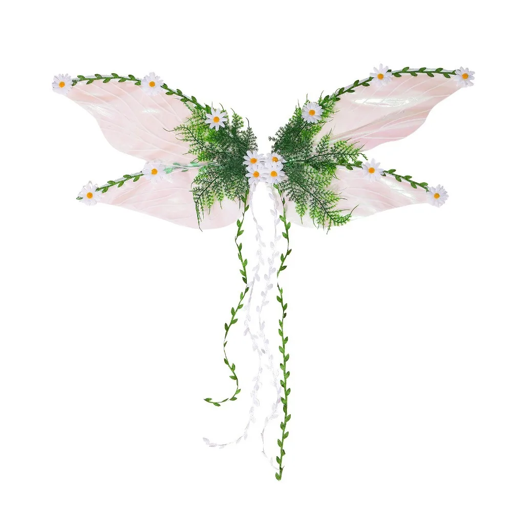 Alas de Hada Teatrales con Flores y Hojas, Talla Adulto, para Disfraces y Arte Escénico