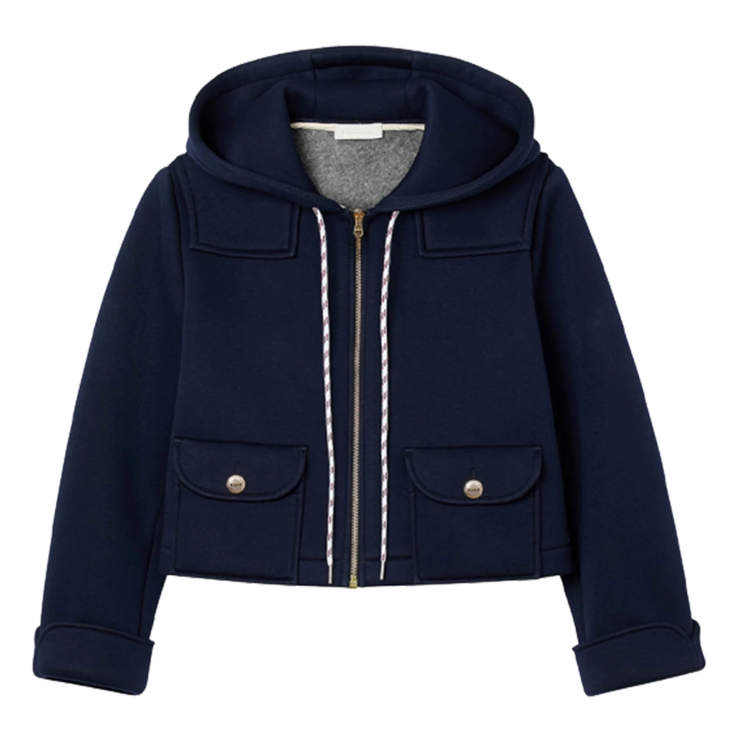 MaSande Autumn Winter ort Coat for Women Striped Color Blo Cap Sve Cuffs Simple Sle Warmth Daily Wear Zipper Closure