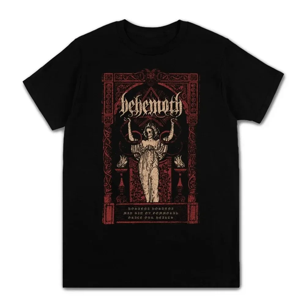 

2025 Men Clothing Summer T-shirts Black Metal Behemoth Printed O Neck Short Sleeve Tees Tops Oversized T Shirt Man Streetwear