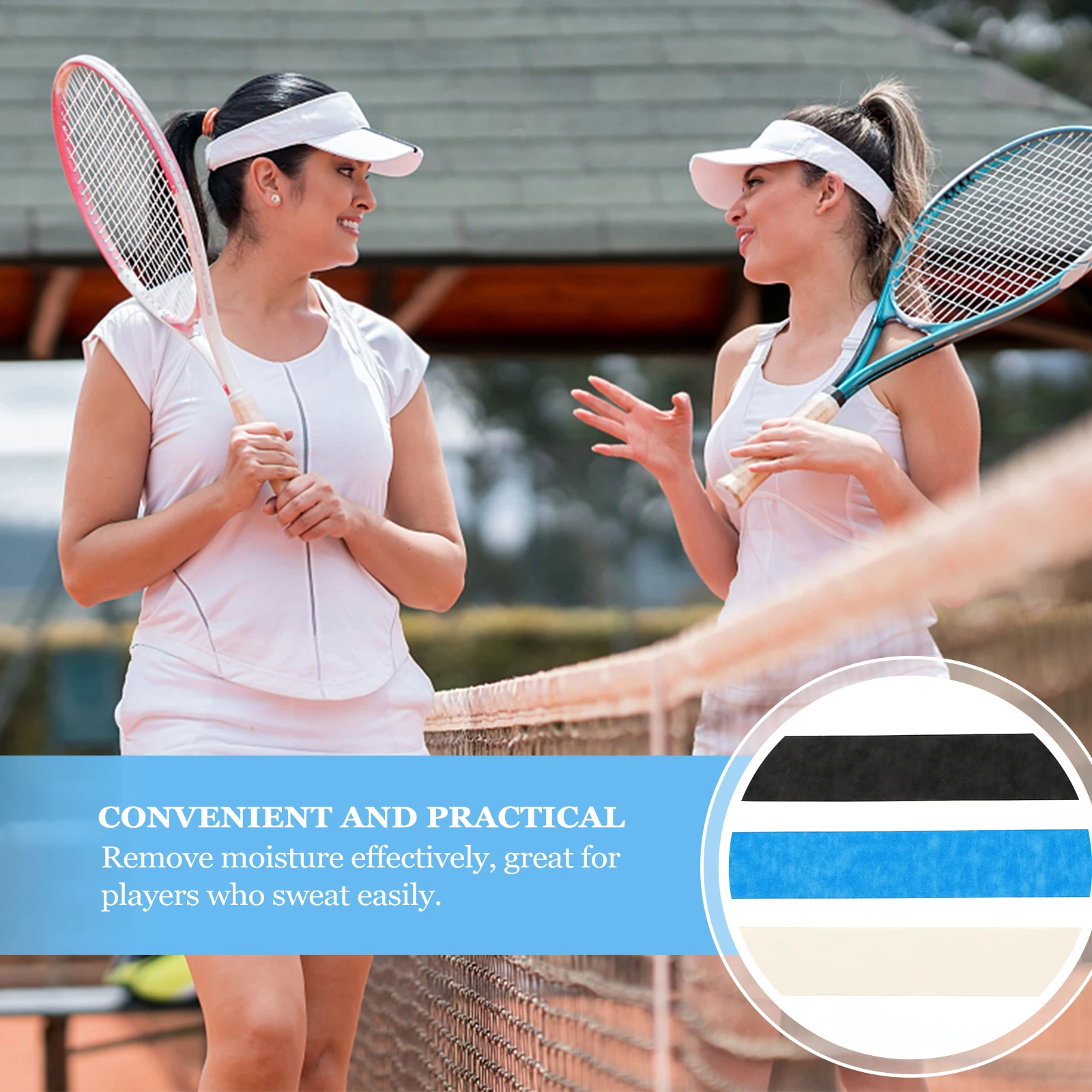 

6 Pcs Badminton Racket Sweatband Hand Grips Tape Hands Pole Tennis Accessories Frosted Scrub Pu Overgrips Outdoor