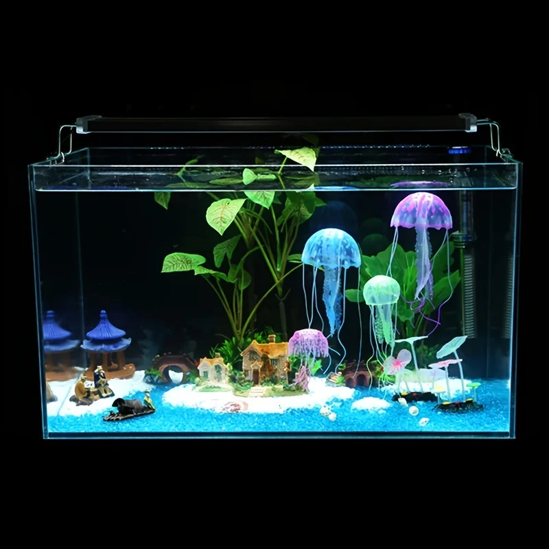 Artificial Swim Glowing Effect Jellyfish Aquarium Decoration Fish Tank Underwater Luminous Ornament