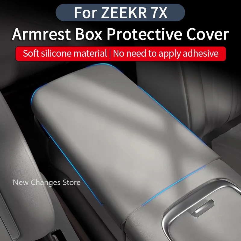 

For Zeekr 7X Car Central Control Armrest Box Protective Cover Silicone Non-Destructive All-Inclusive Anti-Scratch Pad