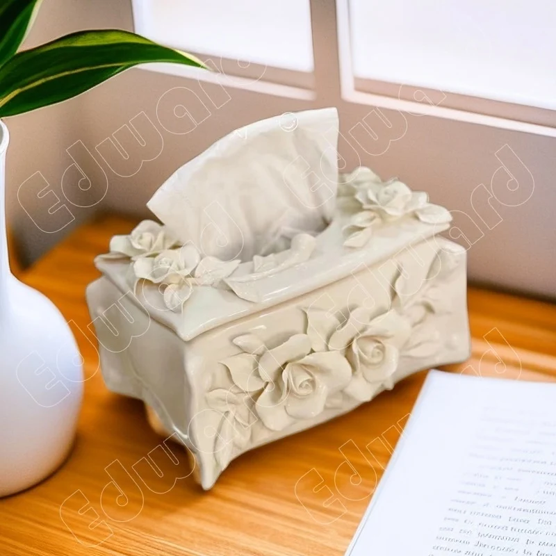 

Ceramic Tissue Box Creative Style Tissue Box Holder Decorative Retro Tissue Box Decorations Home Living Room Paper Drawer Retros