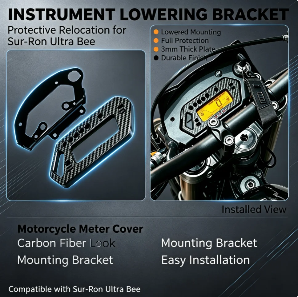 Motorcycle Gauge Lowering Bracket Instrument Screen Protection Cover For Surron Ultra Bee Modification Parts