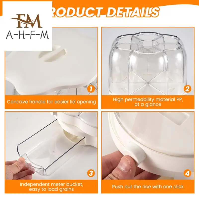 

Rotating Food Dispenser Rice Bucket Rice Storage Tank Sealed Grain Container Storage Box For Home And Kitchen
