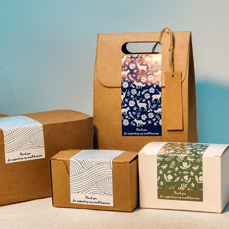 50 Pieces Thank You Stickers for Small Business Scrapbooking Stationery Sticker