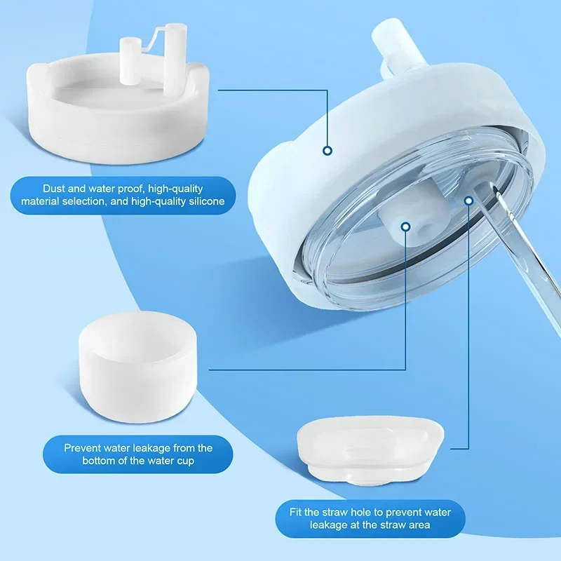 3/4 szt. Silikonowy korek zabezpieczający przed rozlaniem do kubka 2.0 40 uncji akcesoria słomiany kapelusz osłona przed wyciekiem ochrona przed