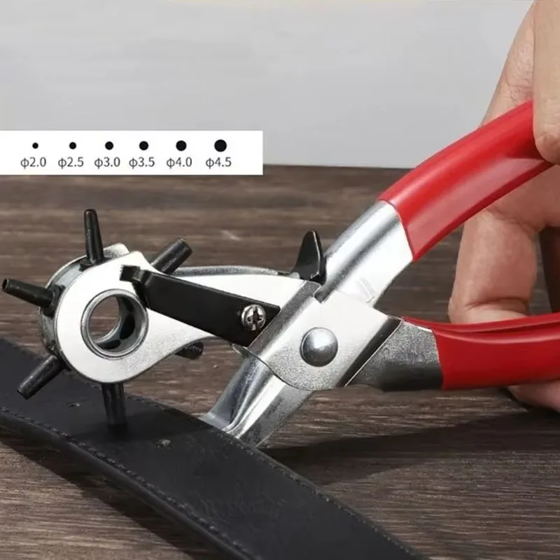 6-in-1 Belt Punching Pliers  Small Hole Punching Machine  Sewing Machine  Watch Strap  Household Leather Crafts  Manual Tools