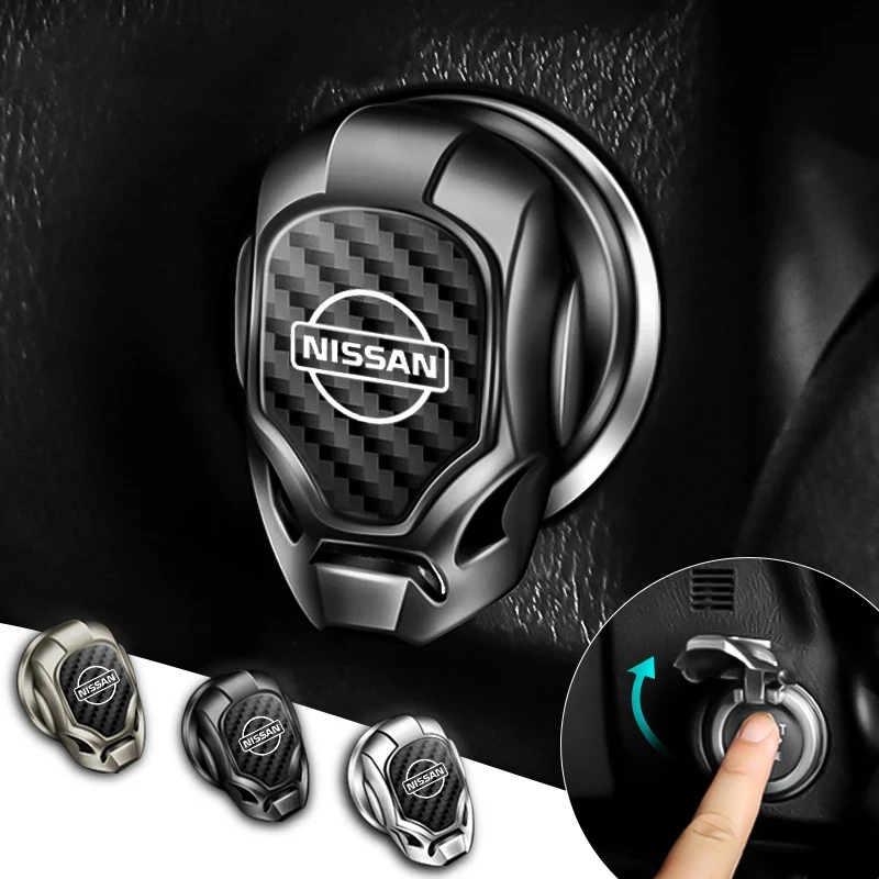Car Styling Metal One-button Start Button Stickers Accessories For Nissan X-trail Qashqai Note Juke Sentra Patrol Almera Navara