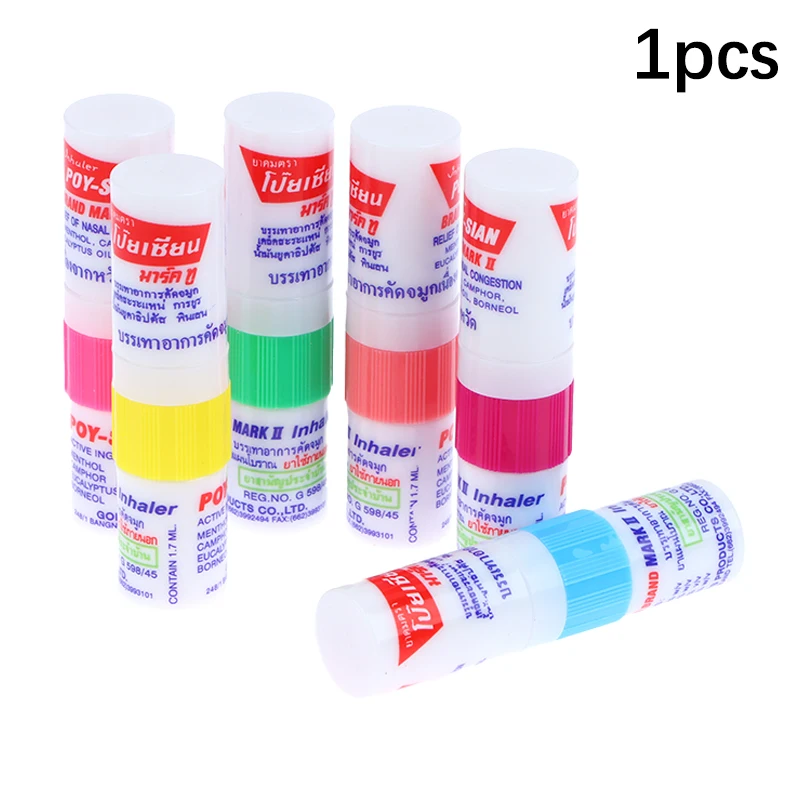 

1Pc New Thailand Nasal Inhaler Herbal Nasal Inhaler Mint Cylinder Oil Brancing Breezy Asthma