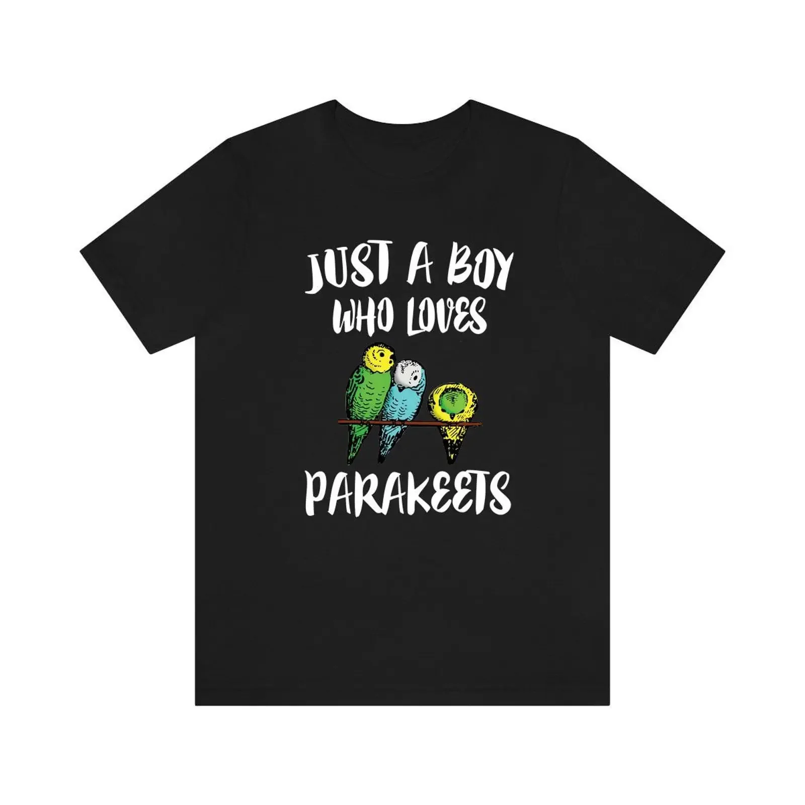 Just A Boy Who Loves Parakeets T Shirt Budgie Lover Animal Adult Kids vintage Washed Casual Comfortable Soft Stylish Breathable