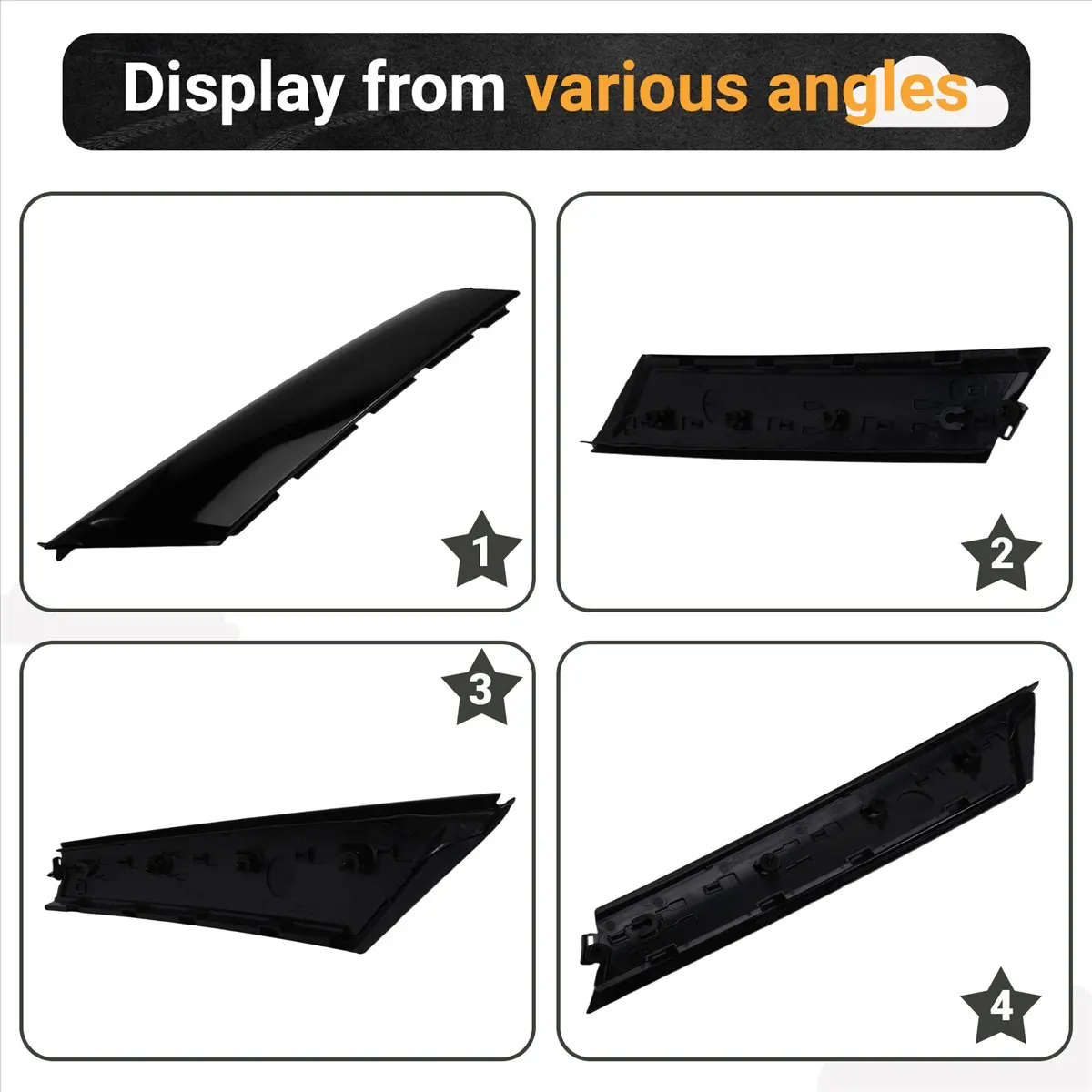 #49C 1Pcs Exterior Window A Pillar Panel Molding 51137300007 L,Windshield Pillar Molding,(Plastic)