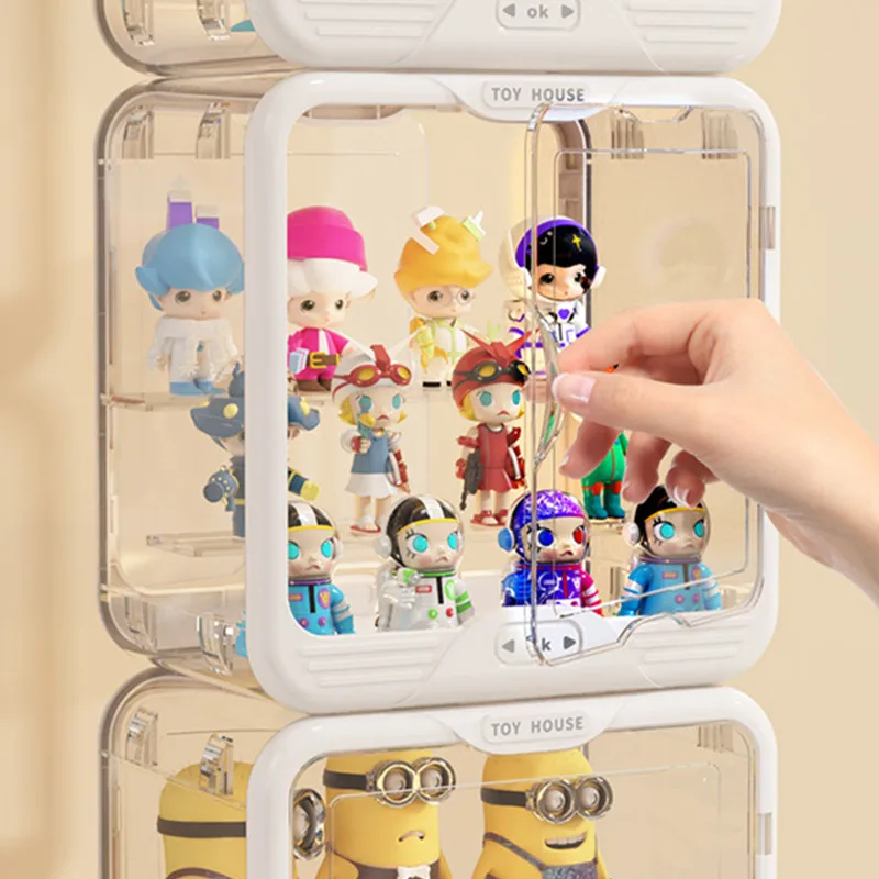 Mystery Box Showcase Collectible Figures Display Stand Case Dust-proof Jasmine Bubble Matt Doll Large Capacity Toy Organizer Box