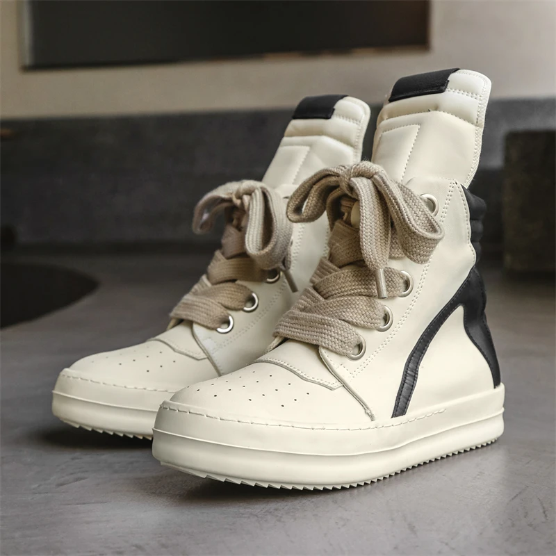 Canvas Sneaker High - Winter High-top Sports Shoes Lace-up Leather