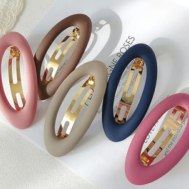 Large Oval Hair Claw For Women Simple Geometric Solid Color Hair Clip Girls Non-Slip Ponytail Holder Hair Accessories