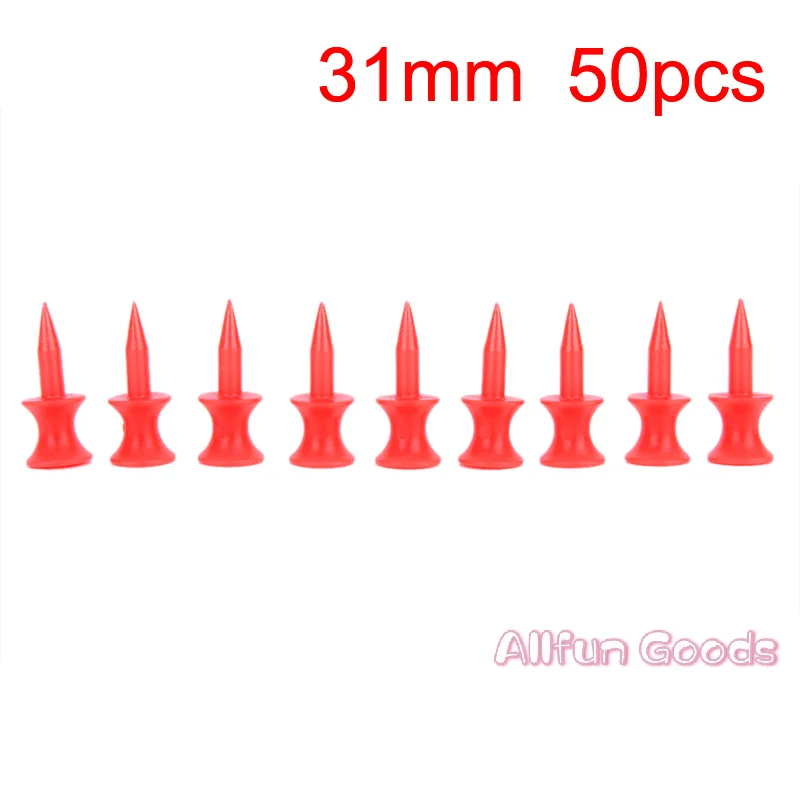 [TG835]50 Pcs Red Golf Tee Sport Double-deck Golf Ball Tees 31MM