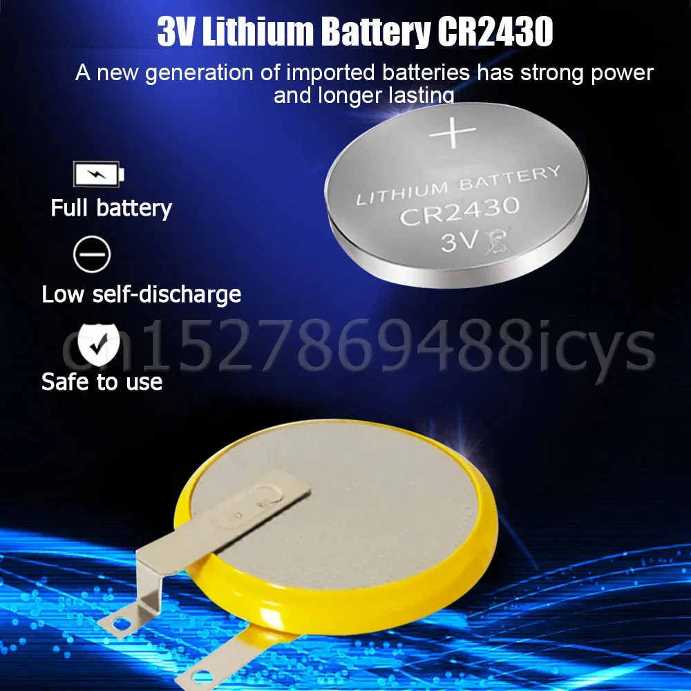 2-10PCS CR2430 CR 2430 3V Lithium Batteries With 2 Soldering Pins For Motherboard Calculator Watch Clock Toys Button Coin Cell