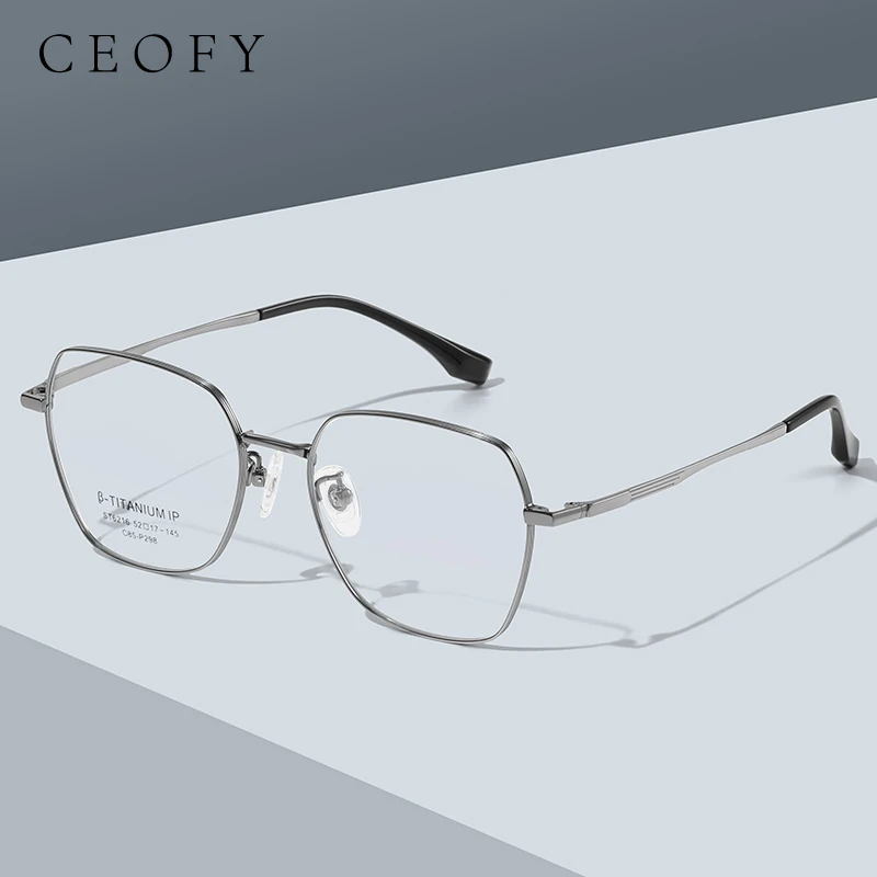 

Ceofy Ultralight Titanium Eyeglass Frames Unisex Myopia Prescription Reading Computer Glasses Frame Women Men ST6216