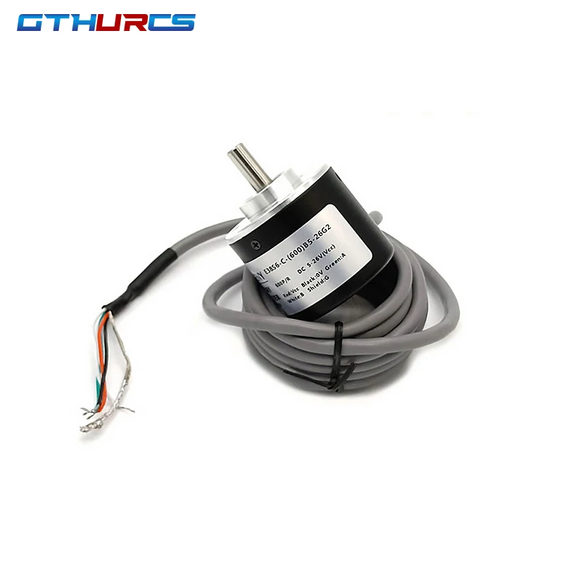 E38 Incremental Rotary Encoder 360 P/R 400P/R 600P/R AB Fase Eencoder 6Mm Poros + Coupling DC 5V -24V