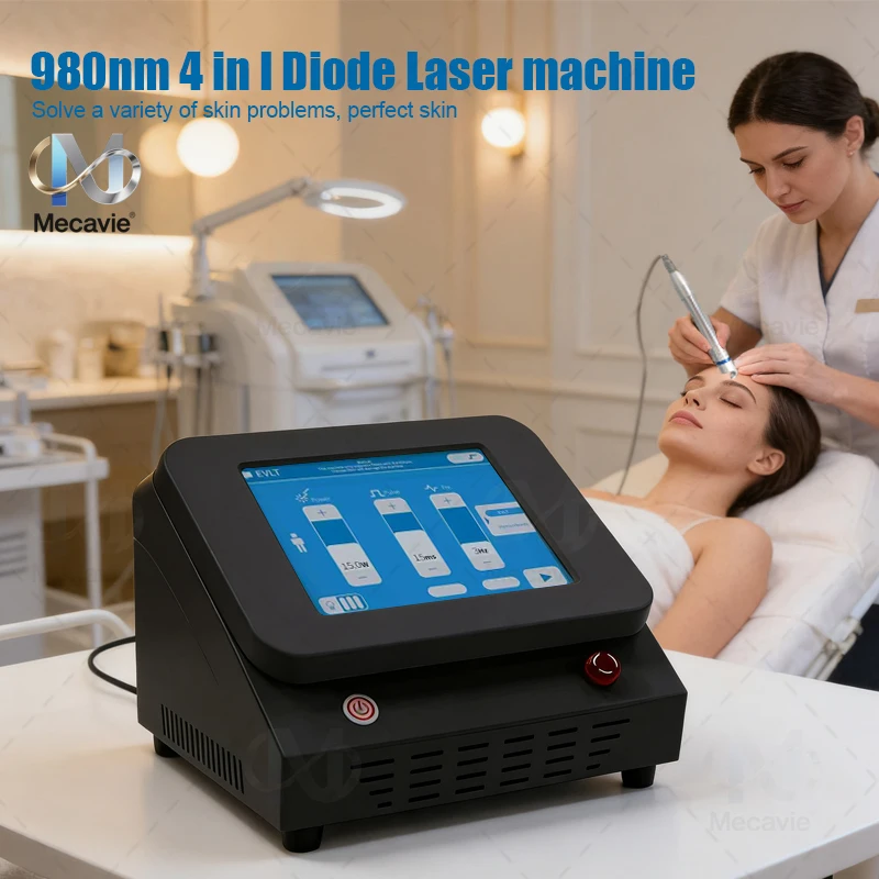 980nm High Power Laser Diode Vascular Spider Vein Removal Machine For Nail Fungus Treatment Physiotherapy Lipolysis Salon Use