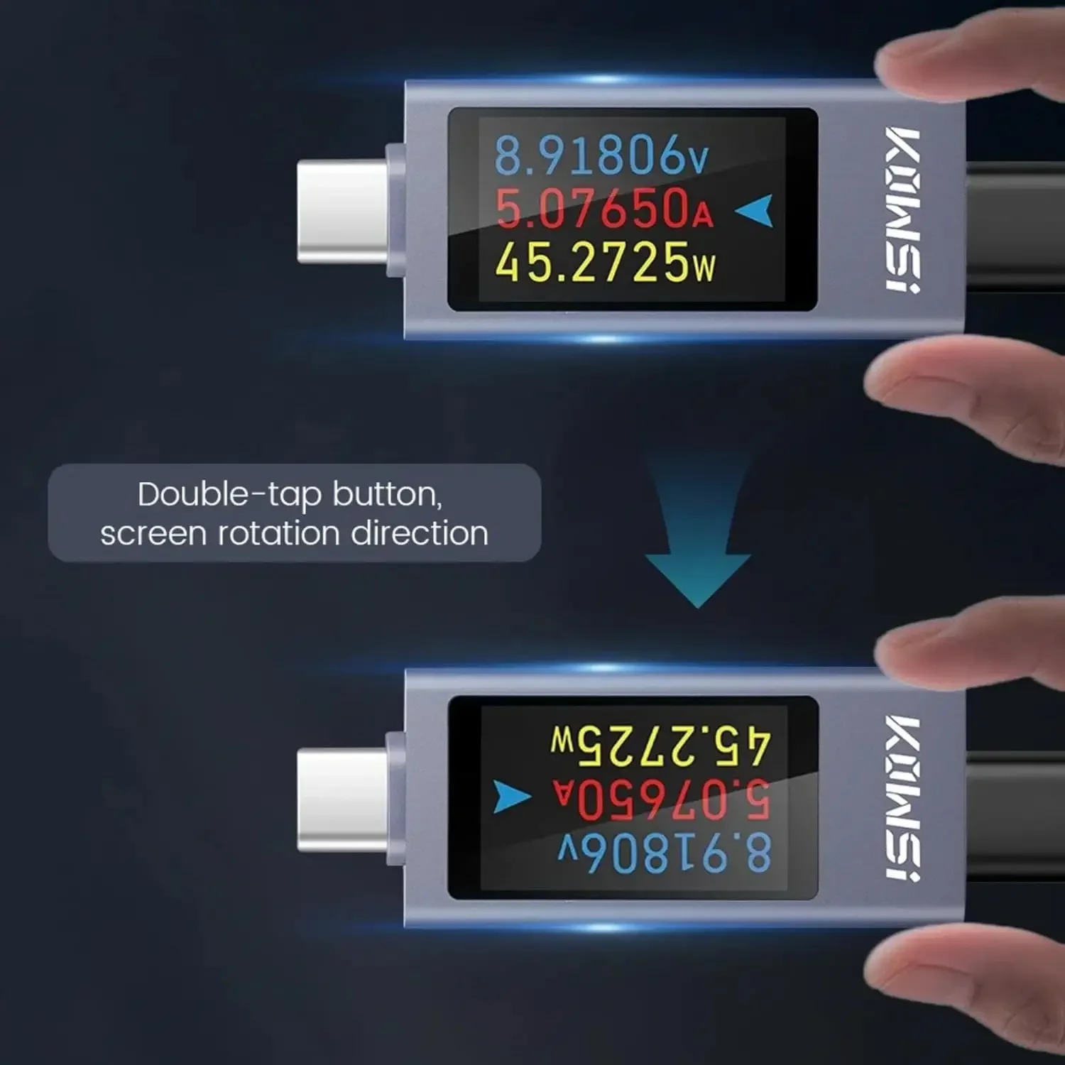 KWS-2303C Series USB Charging Tester Type-C Digital Display DC Voltage Ammeter 4-30V Energy Meter Current Power Detector