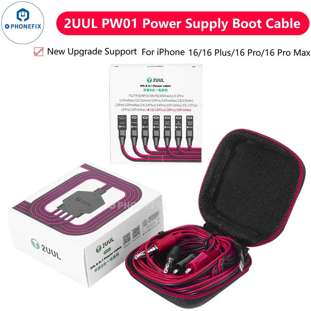 NEW 2UUL PW01 Power Cable Ultra Soft Boot Cable for iPhone 7-16 Pro Max Motherboard Power Supply Activation Repair Line Tools