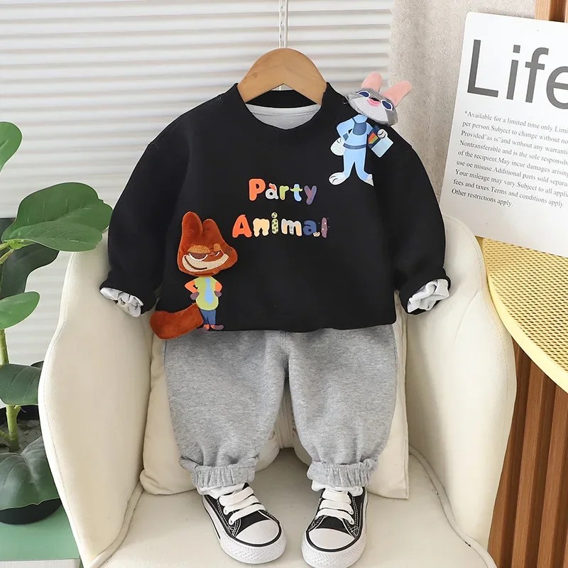 Children\'s Set Spring Autumn Boys Sweatshirt Cartoon Three-dimensional Kids  Children\'s Two-piece Suit Loungewear Outfit 1-6Y