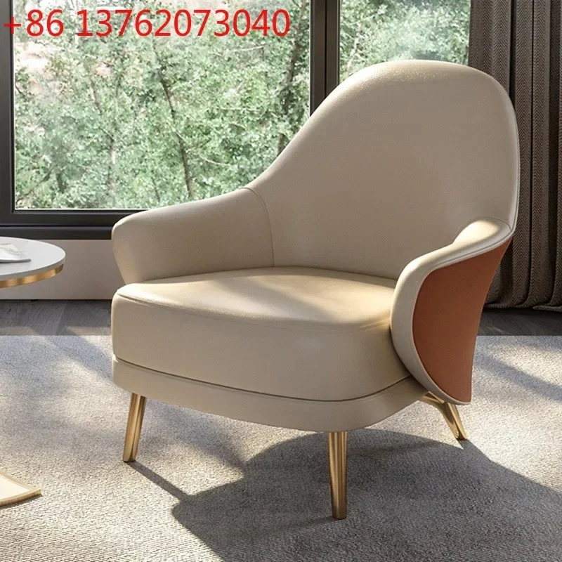 Living room hotel sofa chair Italian light luxury two-color leisure chair