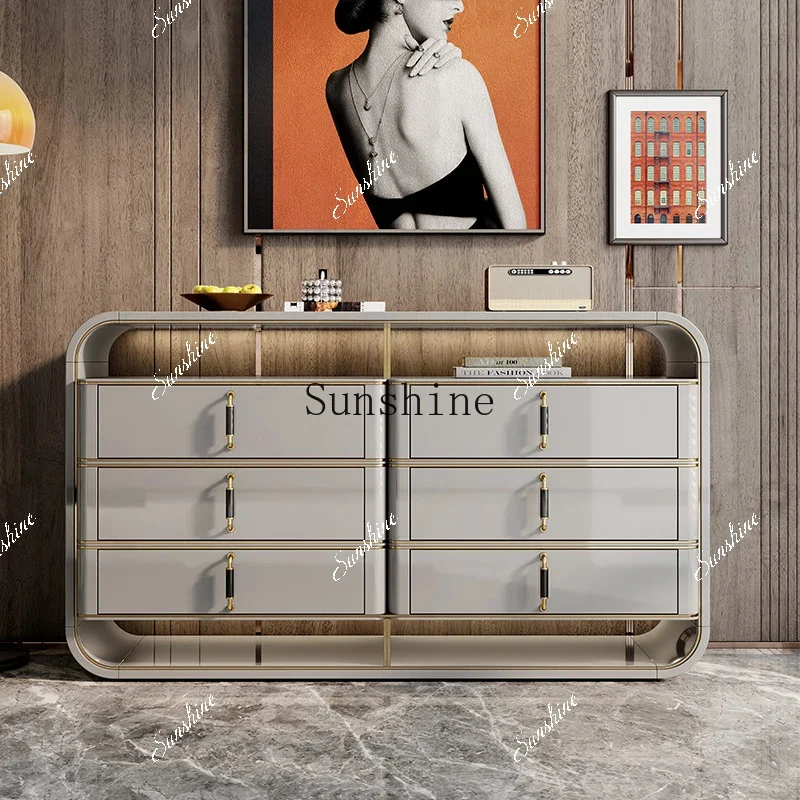 Italian light luxury six-chest cabinet modern simple entrance cabinet  FT