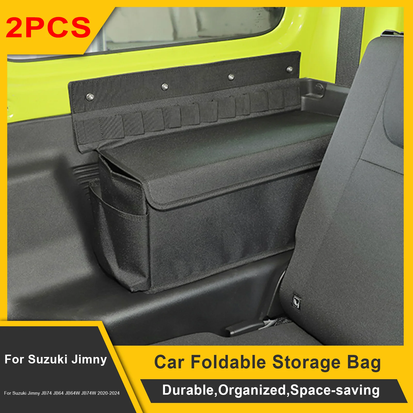 Voor Suzuki Jimny JB74 JB64 JB64W JB74W 2020 2021 2022 2023 2024: opvouwbare opbergtas voor in de auto, zijdelingse organizer voor de achterkofferbak.