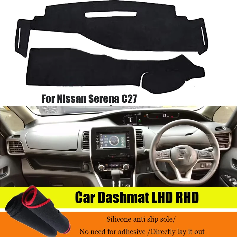

Car Dashboard Cover Dash Mat For Nissan Serena C27 Non-slip Sun Shade DashMat LHD RHD Car-styling Suede Leather Anti Reflective
