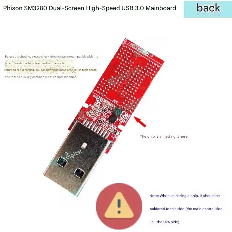 Silicon Motion SMI SM3280BB USB Flash Drive Controller Board Supports 8CE Dual-Channel BGA132 Dual-Side Mounted Circuit Board