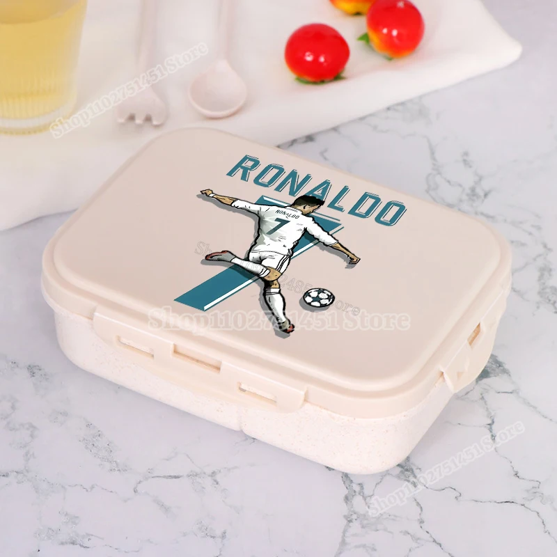 نجوم كرة القدم كريستيانو رونالدو طباعة الغداء مربع CR7 علب الاغذية للطلاب الغذاء مربع النساء نزهة الحاويات عشاء سطل الهدايا