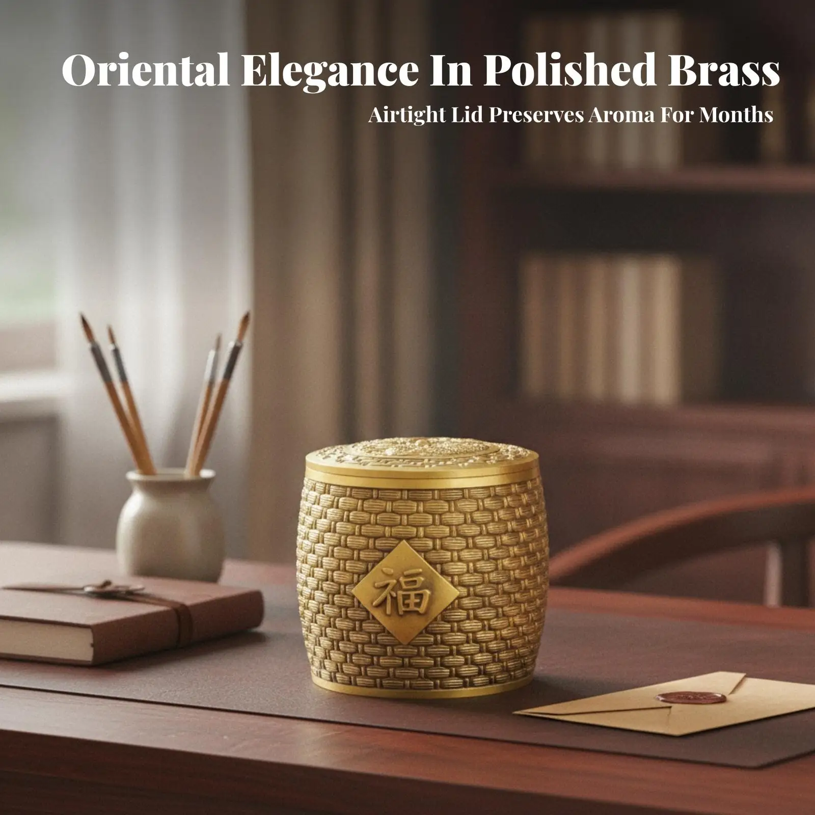 Metal Tea Storage Canister Sealed Metal Tea Canister with Custom-Fitting Lid Lidded Container for Home Display, Living Room,