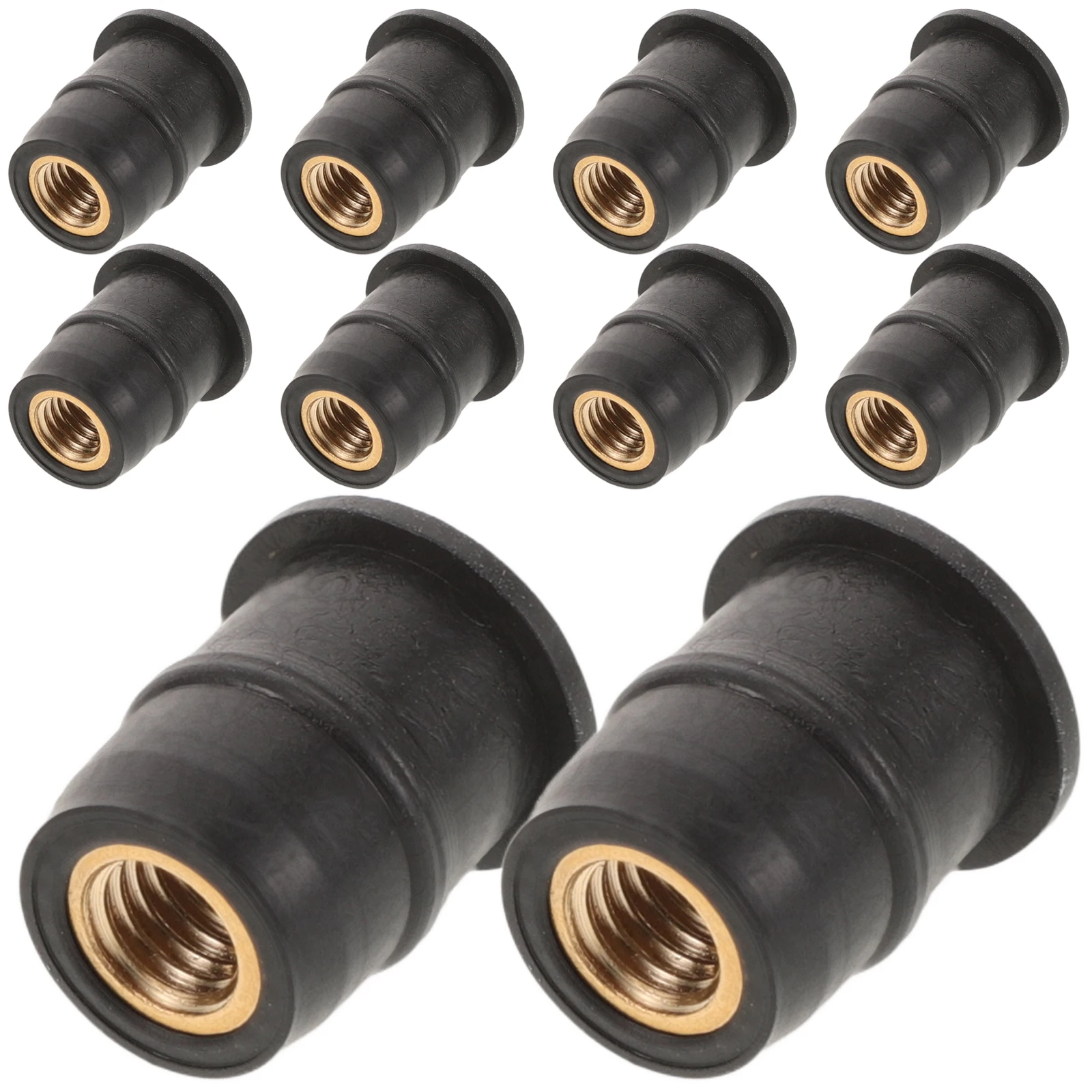 

10pcs Motorcycle Windshield Brass Rubber Well Nut Long-lasting Small Nut for Windscreen Stability Reliable Compatibility
