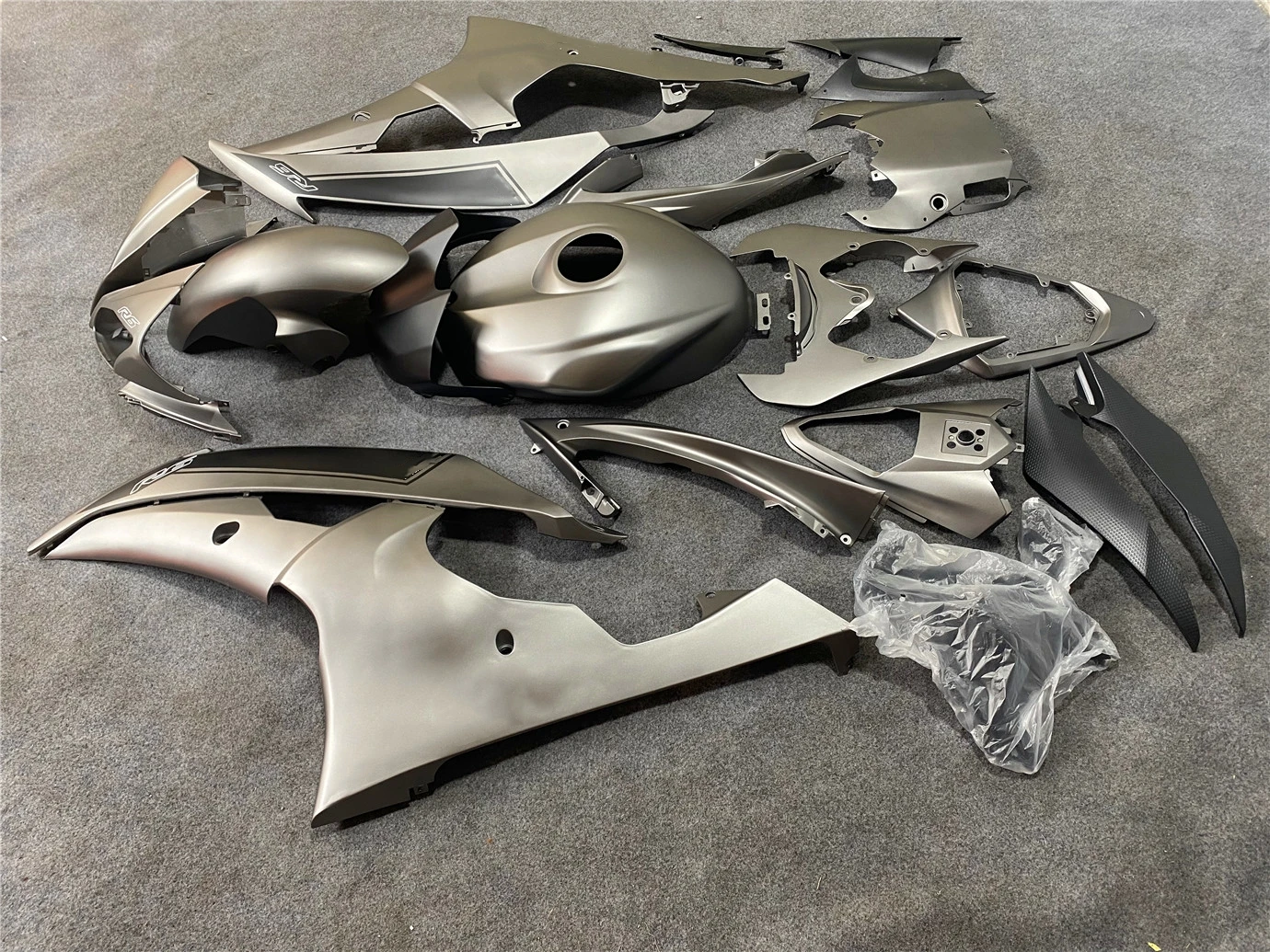 Motorcycle Fairing Kit for Yamaha R6 08-16 YZF600 2008 2009 2010 2011 2012 2013 2014 2015 2016 Fairing matte gray Black