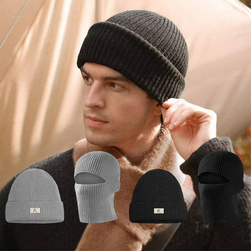 Gorro Balaclava 2 en 1 para Invierno, Gorro Tejido con Máscara Facial Completa, Cálido, para Esquí, Ciclismo, Táctico, para Hombres y Mujeres, Deportes al Aire Libre, con Orejeras