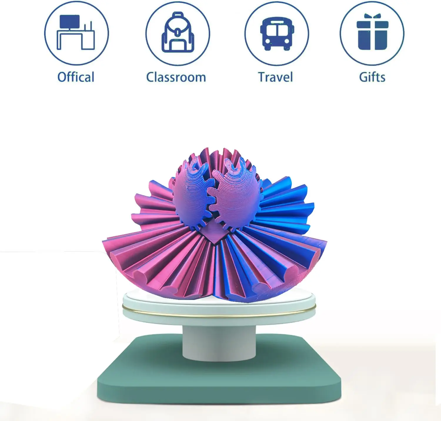 3D Printed Gear Ball para adultos, Spin ADHD Ball, Sphere Puzzle Fidget Toy,Cube Activity, Novo