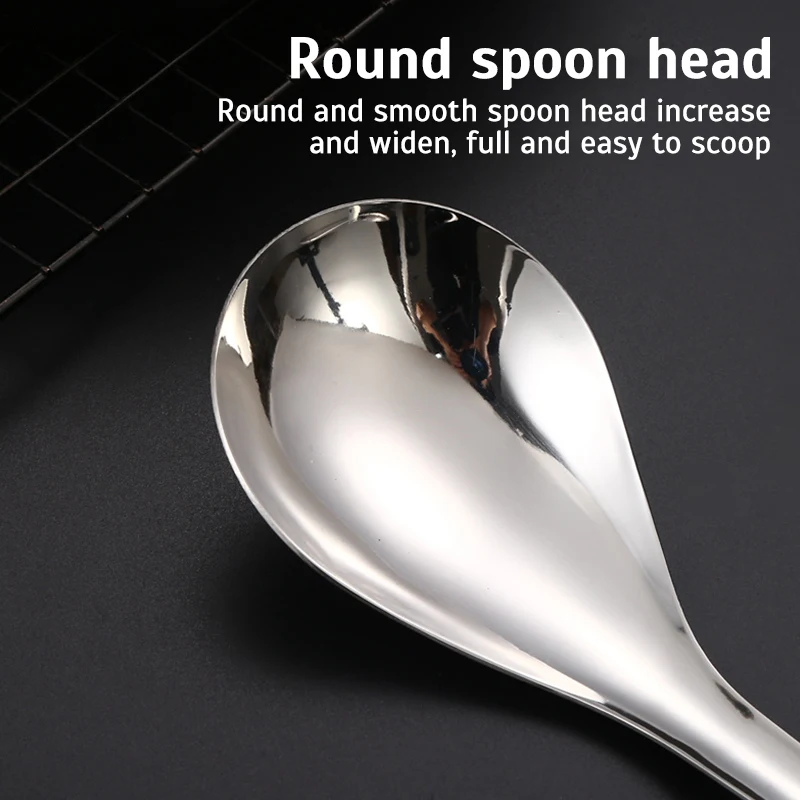 304 Stainless Steel Small Hat Ramen Soup Ladle Rice Serving Spoon Stainless Steel Tablespoons Long Handle Tableware