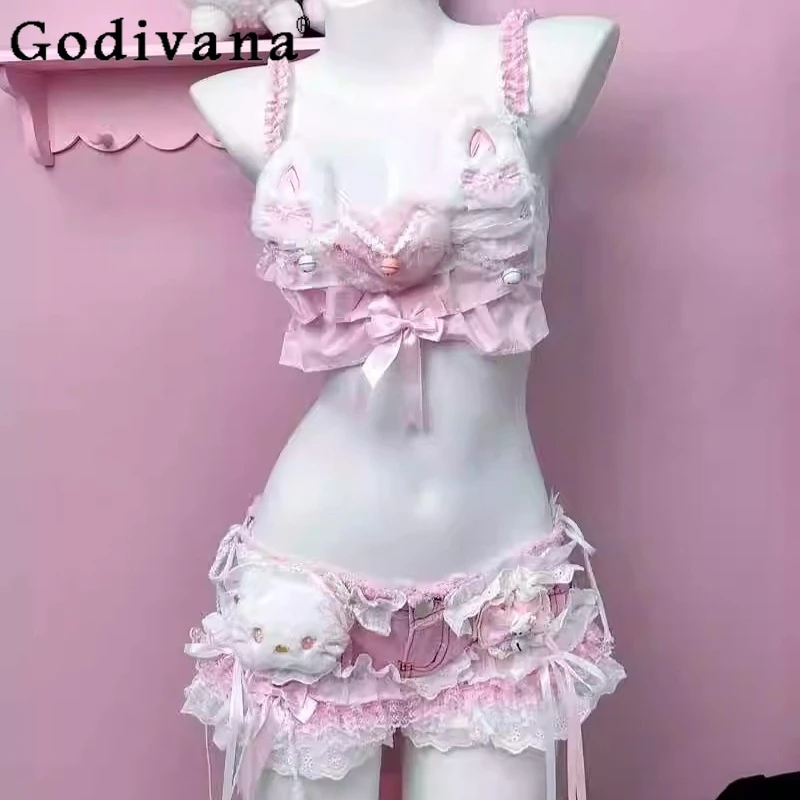 

Women's Denim Shorts Set Sweet Original Sweet Girl Suspender Vest Spring Low Waist Shorts Suits Ladies Summer Sexy Outfits