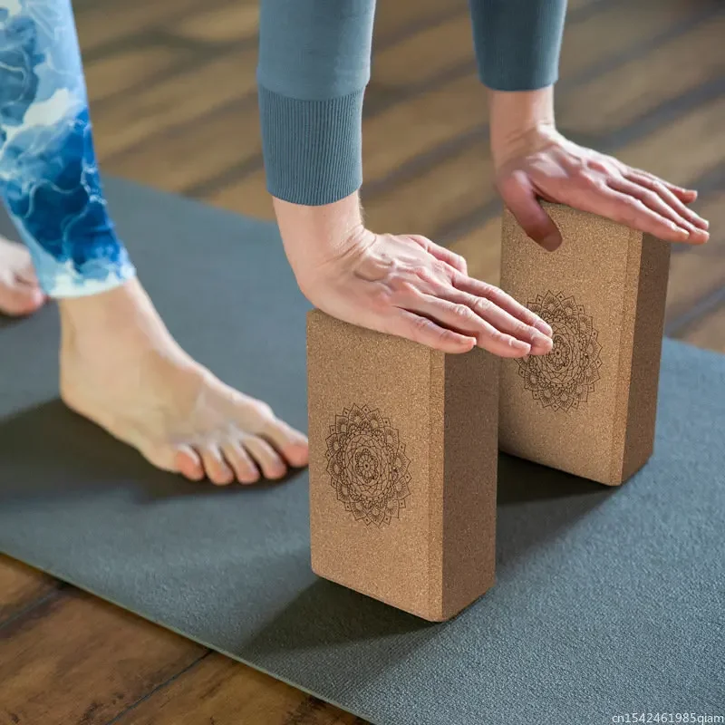 Yoga Brick Cork High Density Yoga Wooden Brick Fitness Auxiliary Exercise Children\'s Dance Exercise Tool NEW